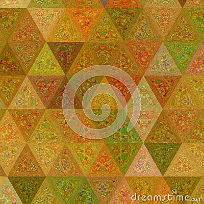 Continuous Colorful Polygonal Pattern. Geometrical Triangle Abstract Pattern Stock Photo