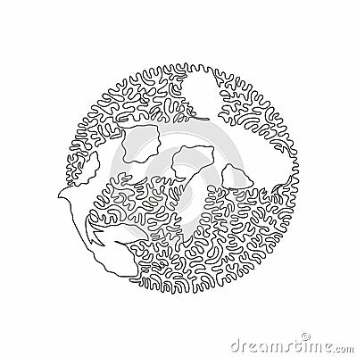 Single line editable vector illustration of graceful koi unique Cartoon Illustration