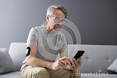 Continuous Glucose Blood Sugar Test Stock Photo