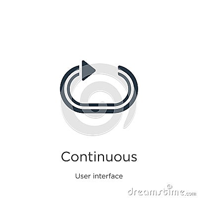 Continuous icon vector. Trendy flat continuous icon from user interface collection isolated on white background. Vector Vector Illustration