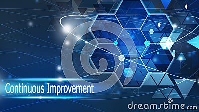 Continuous Improvement background abstract blue concept solution Stock Photo