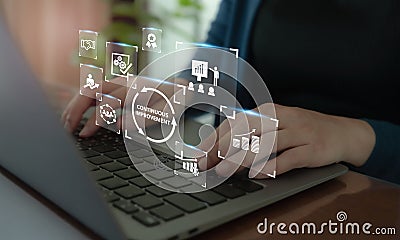Continuous improvement concept. Solving problems, improving organizational processes. Stock Photo