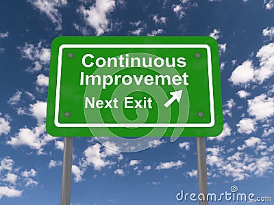 Continuous improvement, next exit Stock Photo