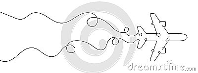 Continuous line drawing of airplane icon. Airplane continuous line icon Vector Illustration