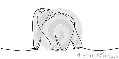 Continuous line drawing of bears wild animals vector illustration. Business corporation icon concept from wild mammal animal shape Vector Illustration