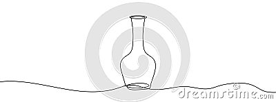 Continuous line drawing of bottle. Wine bottle linear icon. One line drawing. Wine bottle continuous line icon Cartoon Illustration