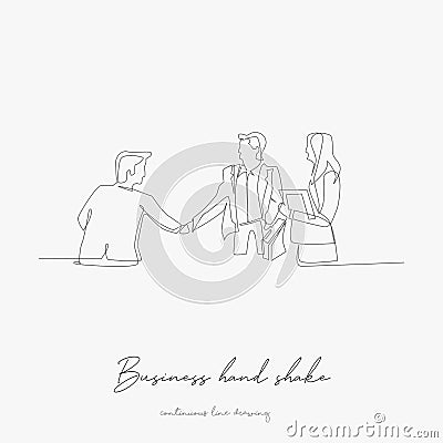 Continuous line drawing. business hand shake. simple vector illustration. business hand shake concept hand drawing sketch line Vector Illustration