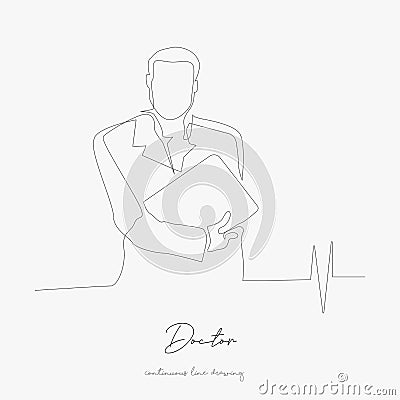 Continuous line drawing. doctor. simple vector illustration. doctor concept hand drawing sketch line Vector Illustration