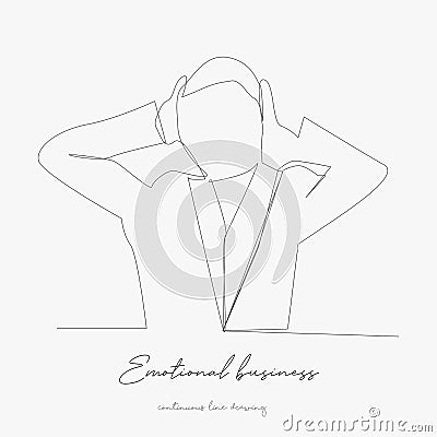 Continuous line drawing. emotional business person. simple vector illustration. emotional business person concept hand drawing Vector Illustration