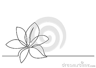 Continuous line drawing of flower Vector Illustration