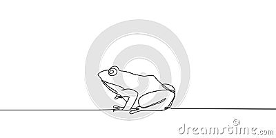 Continuous line drawing of frog vector illustration future minimalism style Vector Illustration