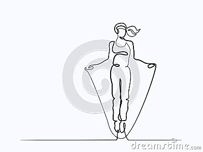 Happy jumping woman. Vector Illustration