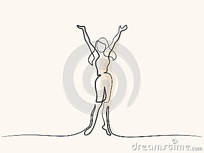 Happy woman dancing Vector Illustration