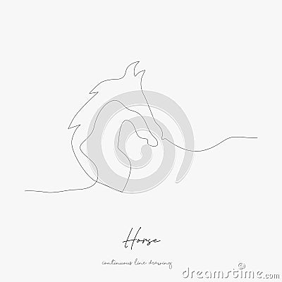 Continuous line drawing. horse. simple vector illustration. horse concept hand drawing sketch line Vector Illustration