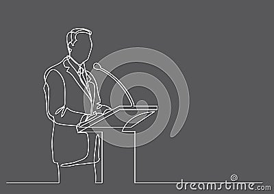 Continuous line drawing Vector Illustration