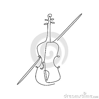 continuous line drawing of a jazz instrument Vector Illustration