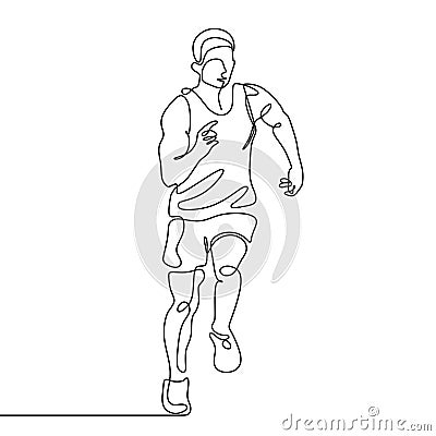 Continuous line drawing of runner minimalist design sport theme Vector Illustration