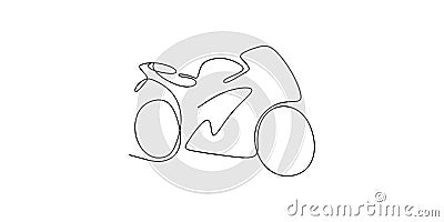 continuous line drawing of sport motor transportation equipment Stock Photo