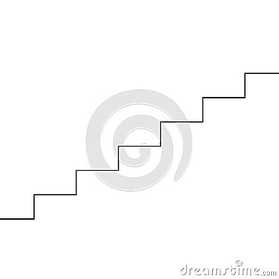Continuous line drawing of the stairs. illustration Vector Illustration