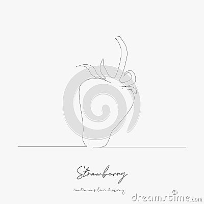 Continuous line drawing. strawberry. simple vector illustration. strawberry concept hand drawing sketch line Vector Illustration