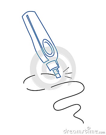 Continuous Line Drawing of Vector isolated sign symbol of Electric Eraser. One line icon Illustration of a Battery Vector Illustration