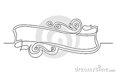 Continuous line drawing of vignette devider frame design Vector Illustration