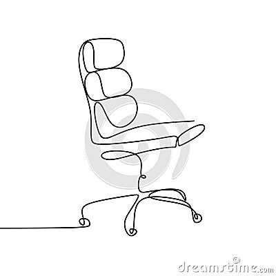 continuous line drawing of the work chair Stock Photo