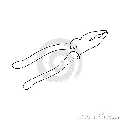 continuous line drawing of work tools for clamping Vector Illustration