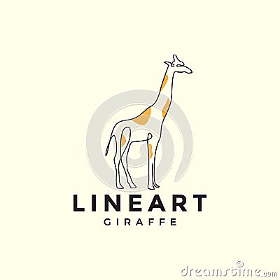 Continuous line giraffe abstract logo design vector graphic symbol icon illustration creative idea Vector Illustration