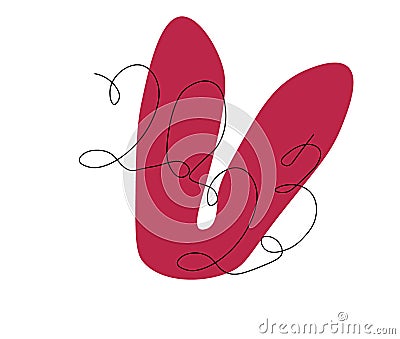 2023 continuous line hand drawn drawing Viva Magenta Vector Illustration