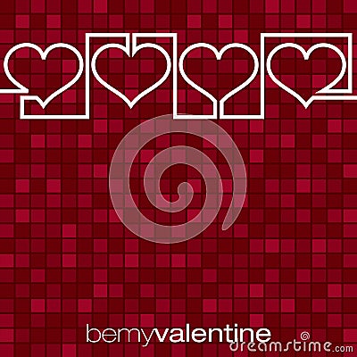 Continuous line heart Valentine's Day card Vector Illustration