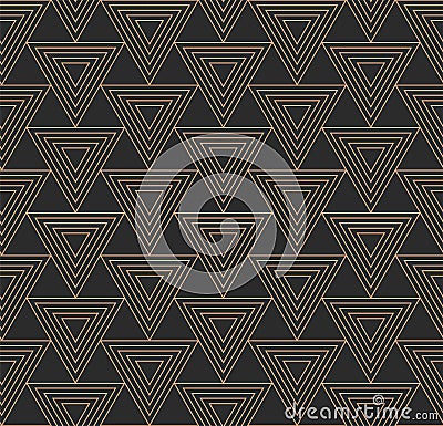 Continuous Monochrome Vector Poly Array Texture. Repeat Elegant Graphic, Cell Design Pattern. Seamless Vintage Web, Tile Texture. Vector Illustration