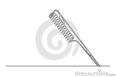 Continuous one line hair combs Vector Illustration