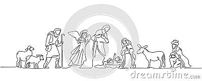 Bible scene of holy family. Vector illustration Vector Illustration