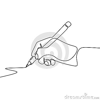 One line hand writing continuous line drawing Vector Illustration