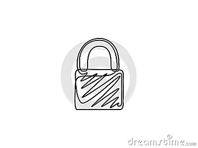 Continuous one line drawing Padlock. Vector illustration. Vector Illustration