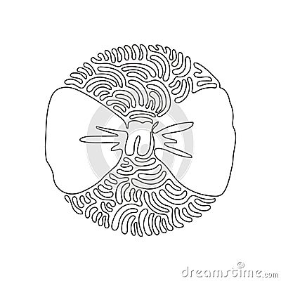 Continuous one line drawing stylish bow tie icon. Realistic formal wear for official event. Elegant clothes object. Swirl curl Vector Illustration