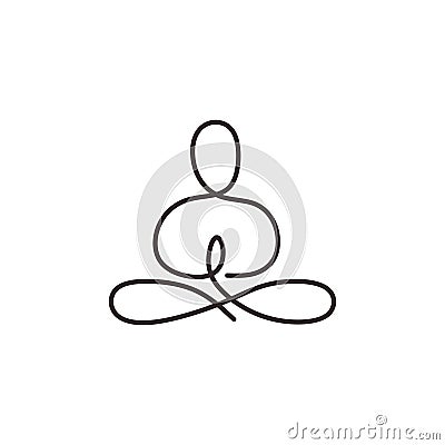 Continuous one line drawing yoga, abstract healthy life concept. Single hand drawn minimalism. Vector illustration simplicity Vector Illustration