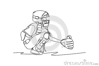 Continuous one line drawing Youth Sports concept. Vector Illustration