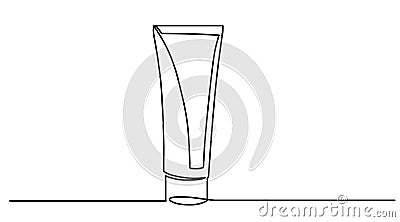 Continuous one single line drawing moisture Sunscreen icon vector illustration concept. Continuous one line drawing Vector Illustration