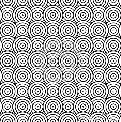 Continuous Retro Vector Round Lattice Pattern. Repetitive Line Graphic Plexus Wallpaper Texture. Seamless Asian Optical Vector Illustration