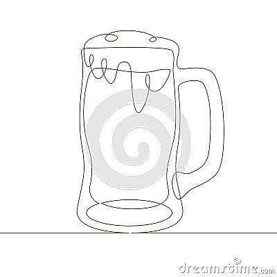 Continuous single drawn line art doodle beer Stock Photo