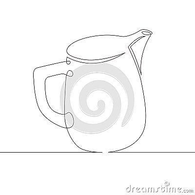 Continuous single drawn line art doodle tea coffee set Stock Photo