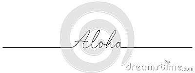 continuous single line drawing of word ALOHA Vector Illustration