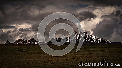 Continuous snowy mountains Stock Photo