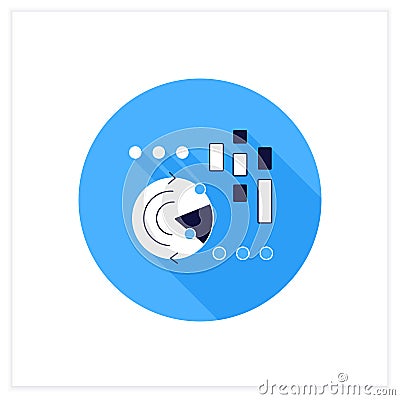 Continuously data update flat icon Vector Illustration