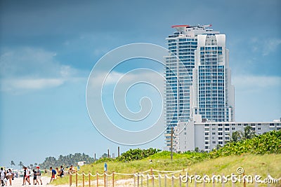 Continuum Towers luxury highrise condominiums South Pointe Park Miami Beach FL Editorial Stock Photo