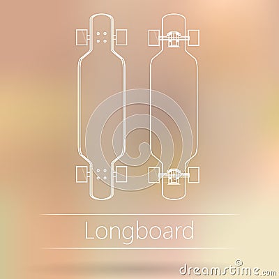 Contour ad layout for longboard Vector Illustration