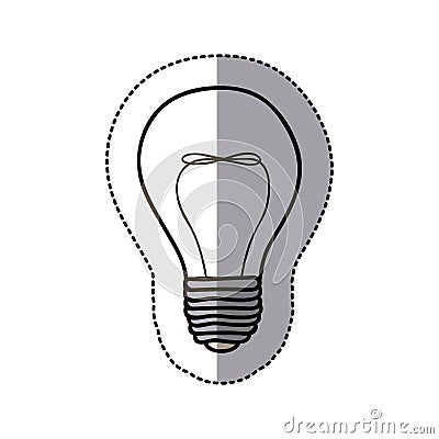 contour bulb brain electric icon Cartoon Illustration