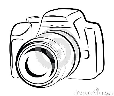 Contour Camera Drawing Stock Photo